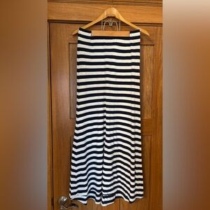 Polo Ralph Lauren Navy and White Striped Maxi Skirt